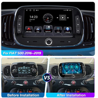 Autoradio avec CarPlay, navigation GPS, Android Auto, FM, écran tactile IPS 7 pouces, unité principale pour Fiat 500, radio 2016-2022