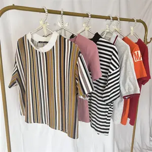 السيدات الصيف تي شيرت رخيصة تستخدم الملابس المورد ملابس مستخدمة عالية جودة الجملة السلبي الملابس الجملة الملابس المستعملة