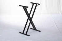 Soporte Doble para Teclado de Alta Resistencia, Trípode de Altura Ajustable para Escenario y Estudio, Compatible con Piano, MIDI, Sintetizador, Robusto y Portátil