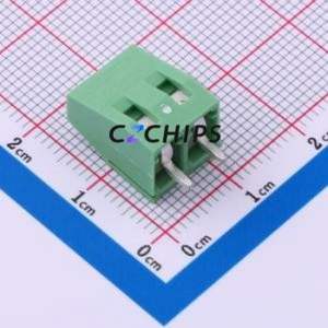 1715022 <b>Screw</b> Terminal <b>Block</b> Through hole Component (THT),P=5mm Connector ( Construction: 1x2P )( Pitch: 5mm )( Color: Green ) - Product Image 2