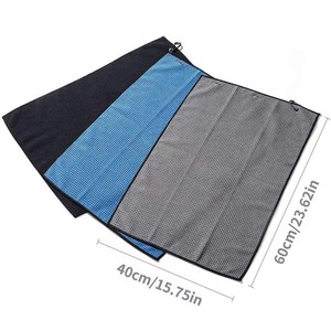 Toalla de golf de microfibra tejida personalizada de gran venta, de secado rápido, ecológica, de color sólido, para limpieza de pelotas de golf y cepillado deportivo. - Product Image 5