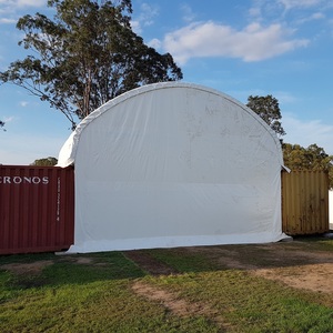 Abri de conteneur maritime de stockage de 20 pieds, modèle 3320, avec auvent de 8m, pour conteneurs 26x20 et 2x40, structure métallique, prix <span class=keywords><strong>bas</strong></span>, fabrication chinoise - Product Image 4