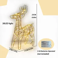 Ornements de Noël en fer forgé lumineux style campagnard américain, motif élan, pour intérieur, ambiance de Noël chinoise