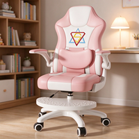 Chaise pivotante ergonomique pour enfants, design ergonomique, pivotement à 360 degrés, hauteur réglable, soutien lombaire, correction de la posture pour les devoirs à la maison
