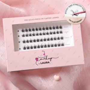 Pestañas Postizas de Racimo Naturales con Logo Personalizado, Pre-Encoladas, Estilo <span class=keywords><strong>Manga</strong></span> Anime, de Larga Duración, con Pinzas Rosadas - Product Image 6