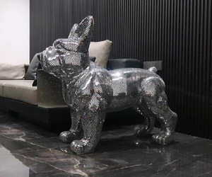 Cartoon Decoratie Wet Vechten Hond Sculptuur Huis Kinderzitje Cadeau Geometrische Dier Hond Sculptuur