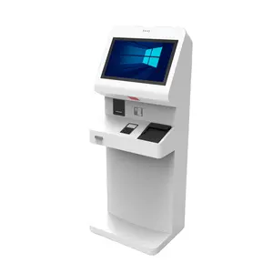 Kiosque auto avec scanner de passeport, distributeur de carte-clé d'hôtel/carte SIM, NFC, imprimante thermique et emplacement pour machine de paiement POS