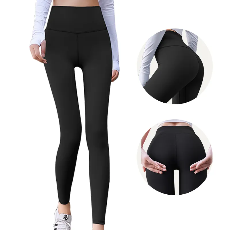 Großhandel Hochwertige extra große rot rosa leere Jogger Push-up hohe elastische Yoga hosen Leggings mit Schlitz naht