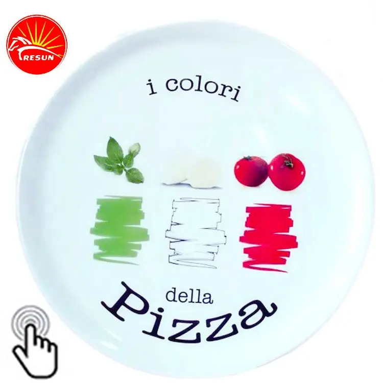 12 "tam çıkartma baskı pizza plakaları ile kişiselleştirilmiş görüntü ve metin/logo plakaları