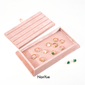 Cổ phiếu bán buôn lớn v rãnh đá quý Kim Cương Trang sức hiển thị Hộp Tùy chỉnh khay Nhẫn xách tay đá quý đồ trang sức container - Product Image 2