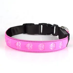 New USB Rechargeable Glow In Night Led Dog Pet Collar 15 Modes Rainproof Flashing LED Lights Pet Collars