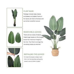 Decoración de plantas artificiales, Strelitzia artificial, plátano, palma, viajeros, pájaro del paraíso, palma para cafetería, decoración del hogar - Product Image 3