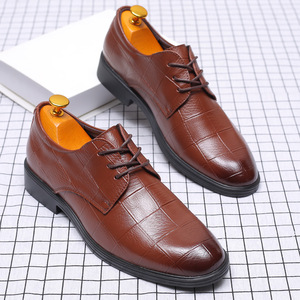 Nuevo <span class=keywords><strong>traje</strong></span> a cuadros, zapatos de cuero de negocios para hombres, zapatos de vestir informales formales de gran tamaño que combinan con todo - Product Image 2