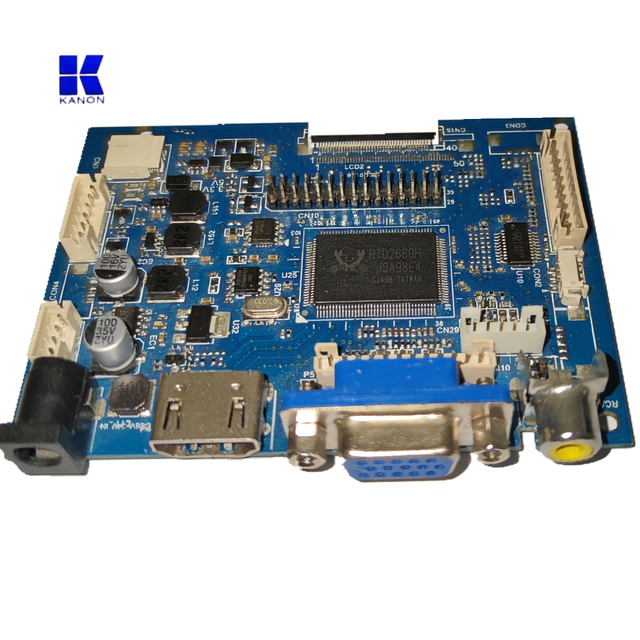 Kanon LCD Driver Board P08-2AV-1VGA-1HD-MI-TTL-LVDS-AUDIO-AOC-V1.1 8mm Copper | VGA/LVDS/EDP/MIPI TTL Industrial Display Control