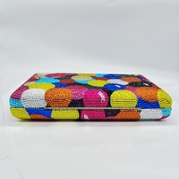 Nouvelle Pochette de Soirée Transfrontalière en Cuir Véritable avec Strass Effet Arc-en-ciel, Style Européen-Américain, pour Banquet, pour Femme
