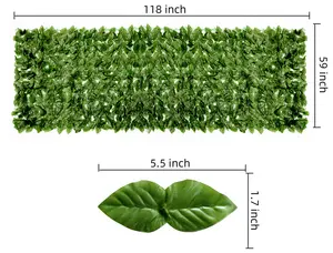 Artificiale Edera Recinzione Privacy Screen, 118.1x39.3 pollici Artificiale Siepi di Recinzione e pianta artificiale di plastica della parete verde foglie di fenc