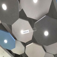 Paneles Acústicos Suspendidos de Fibra de Vidrio Hexagonales para Techo, Techo Falso, Techo de Nubes para Oficinas Abiertas
