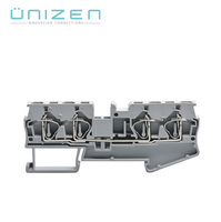 CE,TUV UNIZEN Connecteurs électriques Câblage de câble Barre omnibus Bornier d'atterrissage à ressort UL94 V-O JUT3-4/2-2