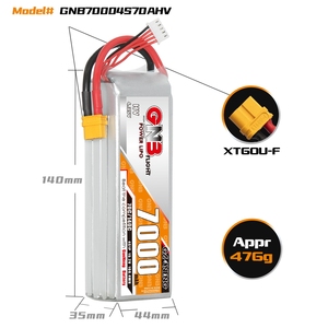 GNB LiPo 7000mAh 4S 15.2V 70C 140C XT60 แบตเตอรี่ RC แบบปล่อยประจุสูง 300 รอบ สำหรับรถยนต์ เรือ รถทรั๊กกี้ รถบรรทุก เครื่องบิน เฮลิคอปเตอร์ - Product Image 3