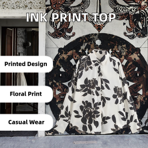 TAOP&ZA Nueva Camisa de Satén con Estampado Floral y Diseño de Pintura al Tinta Estilo Chino para Mujer, Otoño 9217239 - Product Image 2