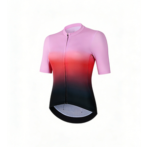 Maillot de cyclisme à manches courtes à séchage rapide avec imprimé dégradé tropical personnalisé de qualité supérieure, équipement de cyclisme sur route, vêtements de cyclisme personnalisés - Product Image 2