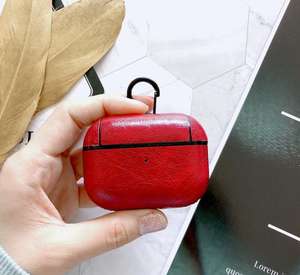 Funda de protección completa para auriculares <span class=keywords><strong>Airpods</strong></span> 1 2 3 Pro, accesorio portátil de cuero PU con gancho de transporte, <span class=keywords><strong>2022</strong></span> - Product Image 2