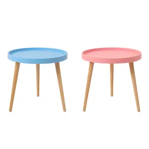 <span class=keywords><strong>Tavolino</strong></span> da Salotto in Legno con Gambe in Legno Massello e Piano in <span class=keywords><strong>Resina</strong></span> Epossidica Rotondo - Product Image 1