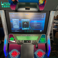 Machine d'arcade de danse pour 2 joueurs, fonctionnant à pièces, jeu de danse musicale avec écran HD de 55 pouces et éclairage LED coloré pour lieux intérieurs