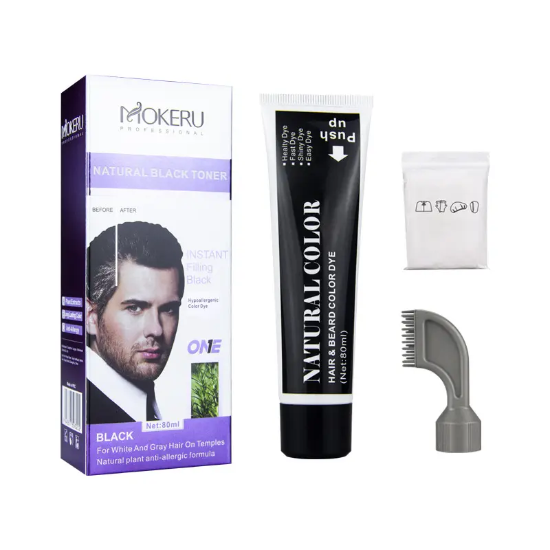 Tintura de cabelo e barba com pincel para homens, creme de longa duração para cobertura de cabelos cinza e bigode, ideal para sal e bigode, preço de fábrica