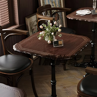 Ensemble table et chaises de café rétro antique avec table et chaises en bois massif pour pâtisserie, restaurants commerciaux, mobilier de restaurant