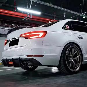 Coche <span class=keywords><strong>A4</strong></span> B9 S4 difusor negro brillante patrón de fibra de carbono parachoques trasero labio divisor para Audi <span class=keywords><strong>A4</strong></span> S4 B9 2017 <span class=keywords><strong>2018</strong></span> 2019 difusor - Product Image 5
