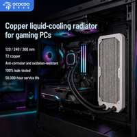 Radiateur de refroidissement liquide OCOCOO, cœur en cuivre, 120 mm, 240 mm, 360 mm, cadre blanc, G1/4, double port, ultra haute performance pour PC de jeu