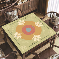 Tapis de table de mahjong, tapis antidérapant imprimé avec les règles du jeu, réduction du bruit, accessoire de mahjong haut de gamme pour les soirées de jeu à la maison
