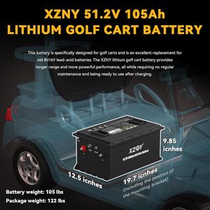 Batterie au lithium 48V 105Ah pour voiturettes de golf, véhicules utilitaires, plateformes élévatrices et équipements industriels avec BMS - Product Image 3