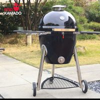 Fabricant de Kamado en émail ODM/OEM, vente en gros de grills à surface émaillée, 18 pouces, extra large, épaissi, barbecue au charbon de bois, four extérieur