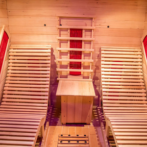 Современная умная сухая дальняя инфракрасная комнатная сауна на 2 человека с 2 откидными креслом - Product Image 5