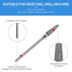 1 pièce Fraise à ongles en carbure, embout de ponçage électrique pour manucure et pédicure - Product Image 2