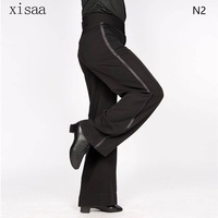 Pantalon de danse latine moderne pour hommes, haut de gamme, compétition, noir