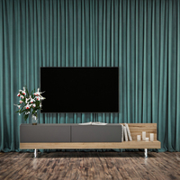 Meuble TV Contemporain Style Ferme, Unité TV de Luxe, Console Multimédia Design, Meuble TV Moderne pour Salon avec Étagères, Finition Chêne Gris 65