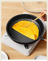 Poêle à frire en céramique antiadhésive en pierre de Maifan, multifonctionnelle, compatible gaz et induction, capacité 3-4L, portable, à fond plat, pour steaks