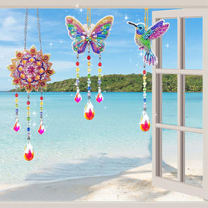 5D Diy diamante <span class=keywords><strong>pintura</strong></span> Suncatcher carillón de viento doble cara cristal gema <span class=keywords><strong>pintura</strong></span> por número colgante cristal diamante arte Kits - Product Image 2