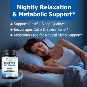 Custom Label Herbal Blend Night Time Fat Burner Capsules L-Theanine Supplement Support Metabolism Sleep Fat Burning - Product Image 6