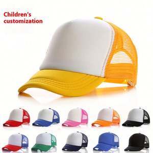 Kids 5 Panels <b>Foam</b> <b>Padded</b> Trucker Hat Mesh Cap Printed Logo Available Advertising Cap Baseball Cap for Children - Product Image 2