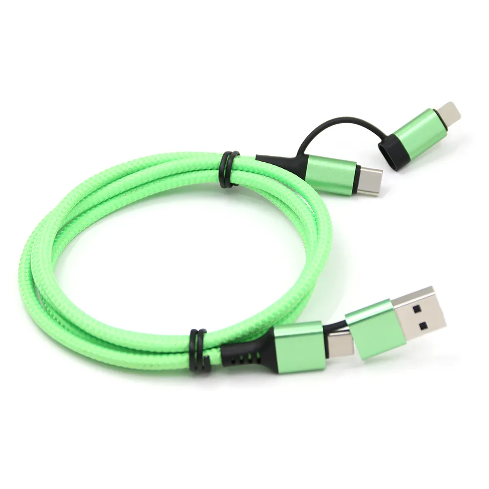 Cable de carga rápida 4 en 1, USB C a USB C, Cable de carga rápida para iOS, 1m