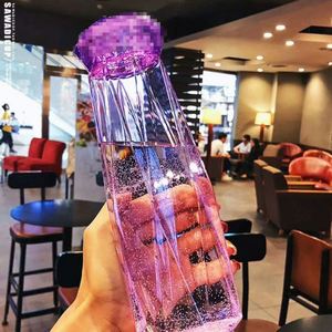 Bouteille d'eau en verre de haute qualité personnalisée, bouteille d'eau créative promotionnelle en forme de diamant portable pour femmes - Product Image 4