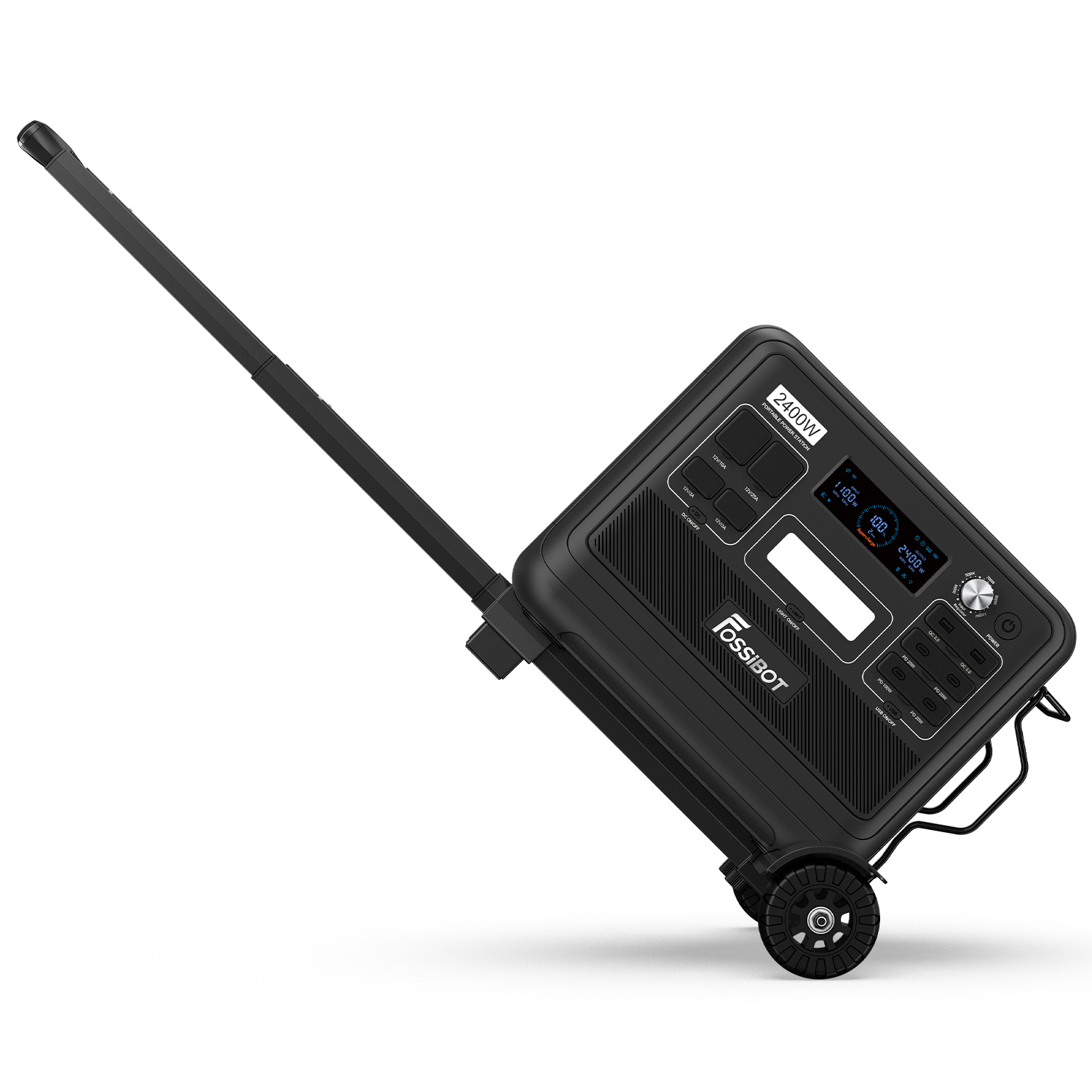 F2400 Fossibot 2400 Вт LiFePO4 аккумуляторная портативная электростанция с солнечной панелью 2048Wh тележка для электростанций