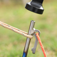 Piquets de sol et ancres de corde anti-vent en alliage de titane pour tentes et auvents de camping en extérieur - Ensemble de piquets portables