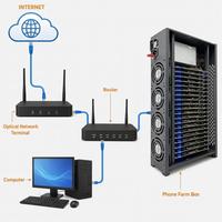 Kotak Server Ponsel Android 4G Slot SIM Kepadatan Tinggi 10 Port Pendingin Industri Grosir Massal Untuk Samsung S8+ S9+