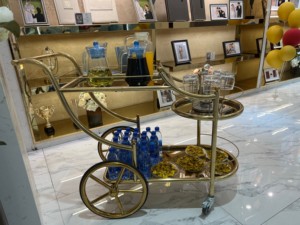 Chariot de service en métal moderne de luxe chariot de cuisine d'hôtel avec des roues pour l'usage de restaurant de salon de salle à manger - Product Image 2