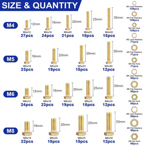 1378Pcs Zinc Plated Hex Bolt Nut Screw Set Combination Kit Standard Grade A Sports Equipment Use - Product Image 2